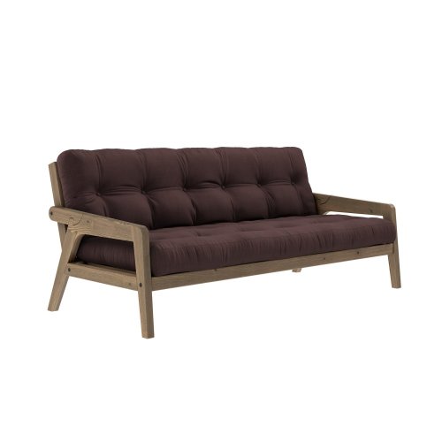 sofa GRAB natural pine (pohovka z borovice) - Barva: karup carob, barva futonu: brown 715