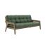 sofa GRAB natural pine (pohovka z borovice) - Barva: karup carob, barva futonu: olive green 756