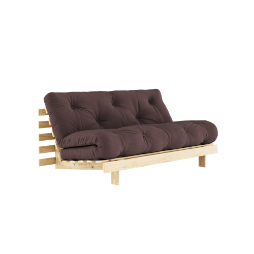 sofa ROOT natural pine (pohovka z borovice) - Barva: karup natural, rozměr: 160*200 cm, barva futonu: brown 715