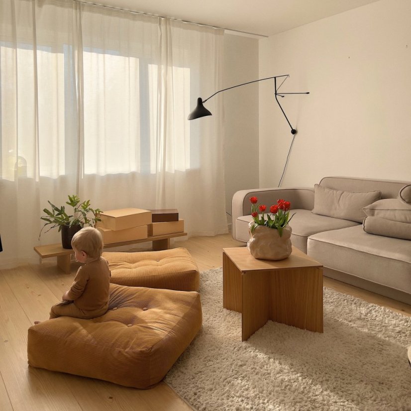 sofa MORE POUF (futonové křeslo ) - rozměr: 70*70 cm, barva futonu: linen 914