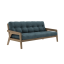 sofa GRAB natural pine (pohovka z borovice) - Barva: karup carob, barva futonu: petrol blue 757