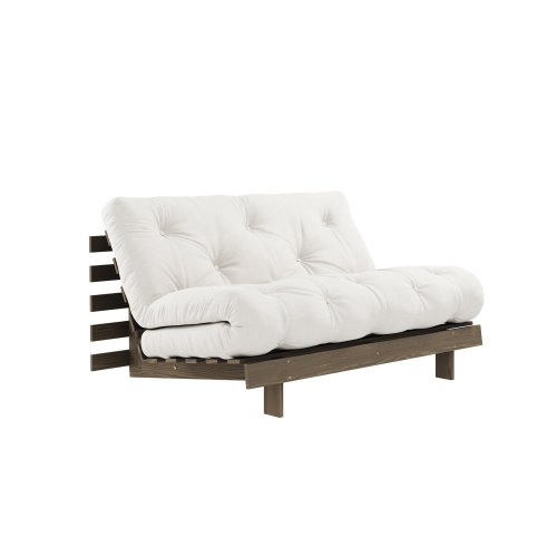 sofa ROOT natural pine (pohovka z borovice) - Barva: karup carob, rozměr: 140*200 cm, barva futonu: natural 701