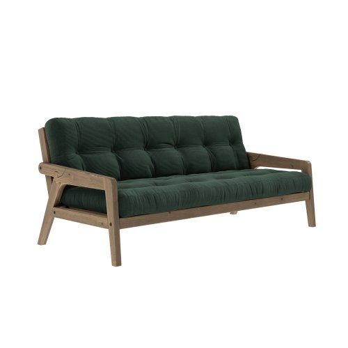 sofa GRAB natural pine (pohovka z borovice) - Barva: karup carob, barva futonu: seaweet 512