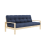 sofa KNOB natural pine (pohovka z borovice) - Barva: karup carob, barva futonu: navy 737
