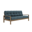 sofa KNOB natural pine (pohovka z borovice) - Barva: karup carob, barva futonu: petrol blue 757