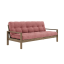 sofa KNOB natural pine (pohovka z borovice) - Barva: karup carob, barva futonu: sorbet pink 516