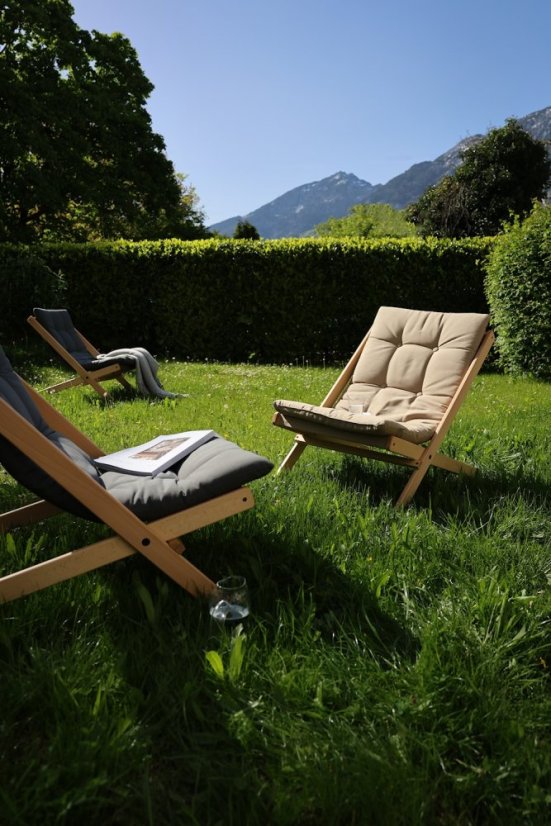 deckchair BOOGIE OUTDOOR - lehátko venkovní (skládací) - rozměr: 65x88x75 cm, Barva: olej (pro exteriér), barva futonu: white