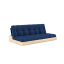 sofa BASE natural pine (pohovka z borovice) - Barva: karup black, barva futonu: royal blue 517