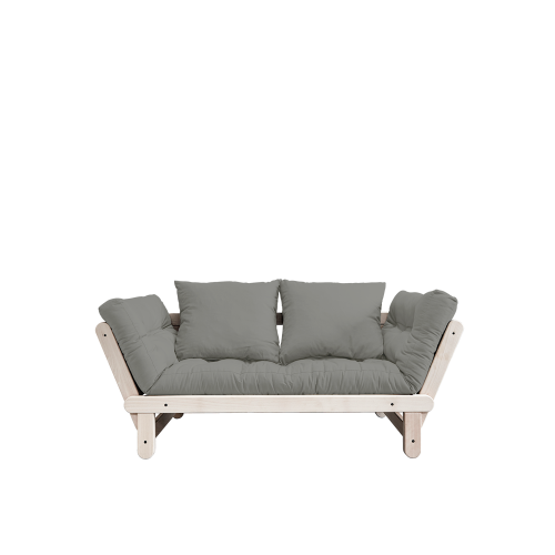 sofa BEAT natural pine (pohovka z borovice) - Barva: karup natural, barva futonu: grey 746