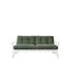 sofa STEP natural pine (pohovka z borovice) - Barva: karup white, barva futonu: olive green 756