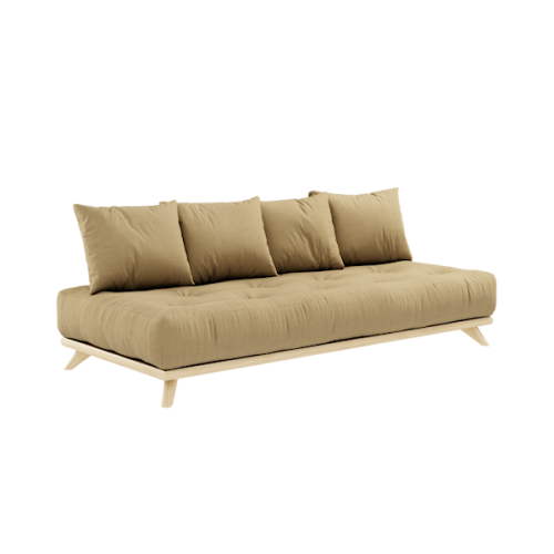 sofa SENZA DAYBED natural pine (pohovka z borovice) - rozměr: 90*200 cm, barva futonu: wheat beige 758