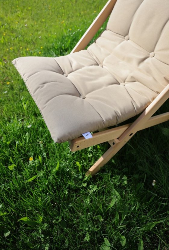 deckchair BOOGIE OUTDOOR - lehátko venkovní (skládací) - rozměr: 65x88x75 cm, Barva: olej (pro exteriér), barva futonu: white