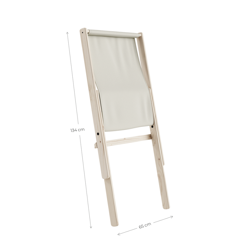 deckchair BOOGIE - lehátko (skládací) - barva: neošetřené (bez oleje, bez laku), rozměr: 65x88x75 cm, barva futonu: beach blue