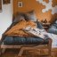 sofa POETRY natural pine (pohovka z borovice) - Barva: karup white, barva futonu: dark grey 734