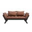 sofa BEBOB natural pine (pohovka z borovice) - Barva: karup black, barva futonu: clay brown 759