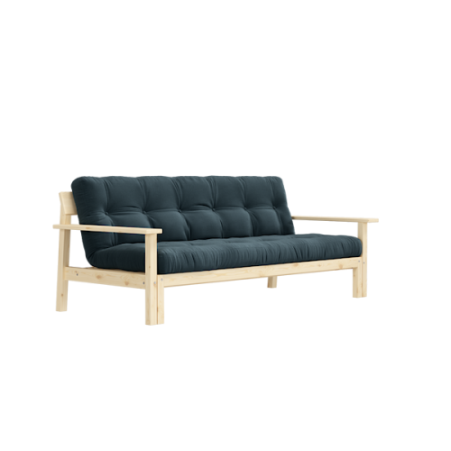 sofa UNWIND natural pine (pohovka z borovice) - Barva: karup natural, barva futonu: pale blue 513