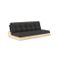 sofa BASE natural pine (pohovka z borovice) - Barva: karup natural, barva futonu: dark grey 734