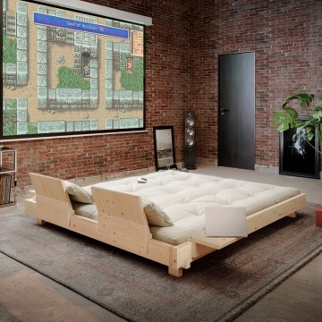 sofa SOCIAL - rozměr - 140x200x15 cm + 2 opěrná čela a 2 boční stolíky