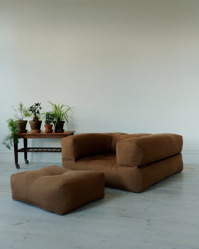 sofa CUBE (futonová pohovka) - rozměr: 90*190 cm, barva futonu: brown 715