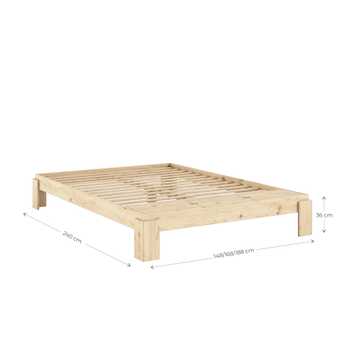 LAYERS BED BENCH natural pine (postel z borovice) - rozměr: 140*200 cm, Barva: karup natural