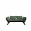 sofa BEBOB natural pine (pohovka z borovice) - Barva: karup natural, barva futonu: olive green 756