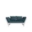 sofa BEAT natural pine (pohovka z borovice) - Barva: karup white, barva futonu: petrol blue 757
