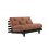 sofa ROOT natural pine (pohovka z borovice) - Barva: karup carob, rozměr: 160*200 cm, barva futonu: mocca 755