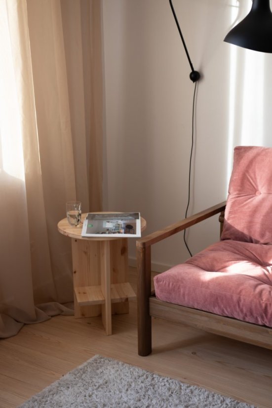 sofa KNOB natural pine (pohovka z borovice) - Barva: karup natural, barva futonu: natural 701