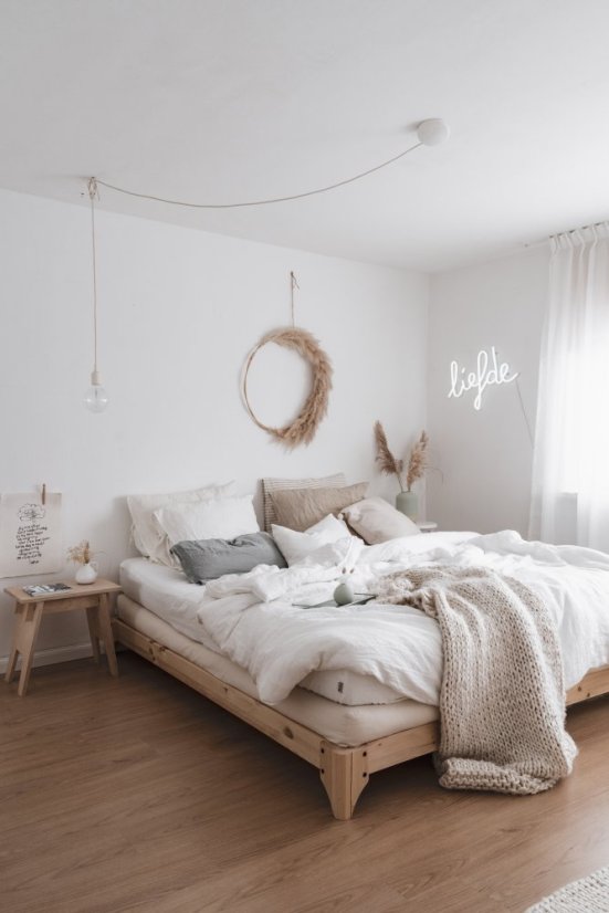 ELAN BED natural pine (postel z borovice) - rozměr: 140*200 cm, Barva: karup natural