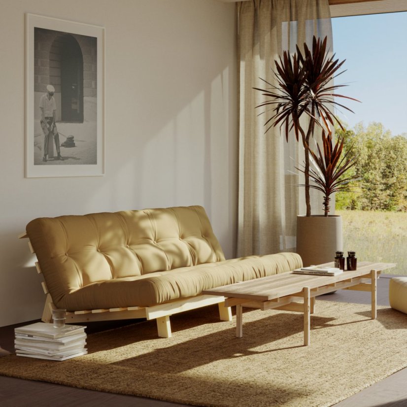 sofa LEAN natural pine (pohovka z borovice) - Barva: karup natural, barva futonu: natural 701