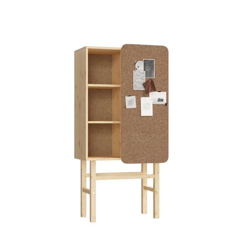 SLIDE CABINET W. PINBOARD