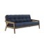 sofa GRAB natural pine (pohovka z borovice) - Barva: karup carob, barva futonu: navy 737