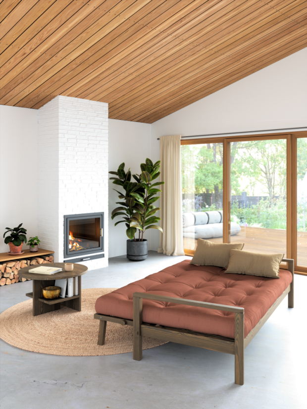 sofa KNOB natural pine (pohovka z borovice) - Barva: karup natural, barva futonu: natural 701