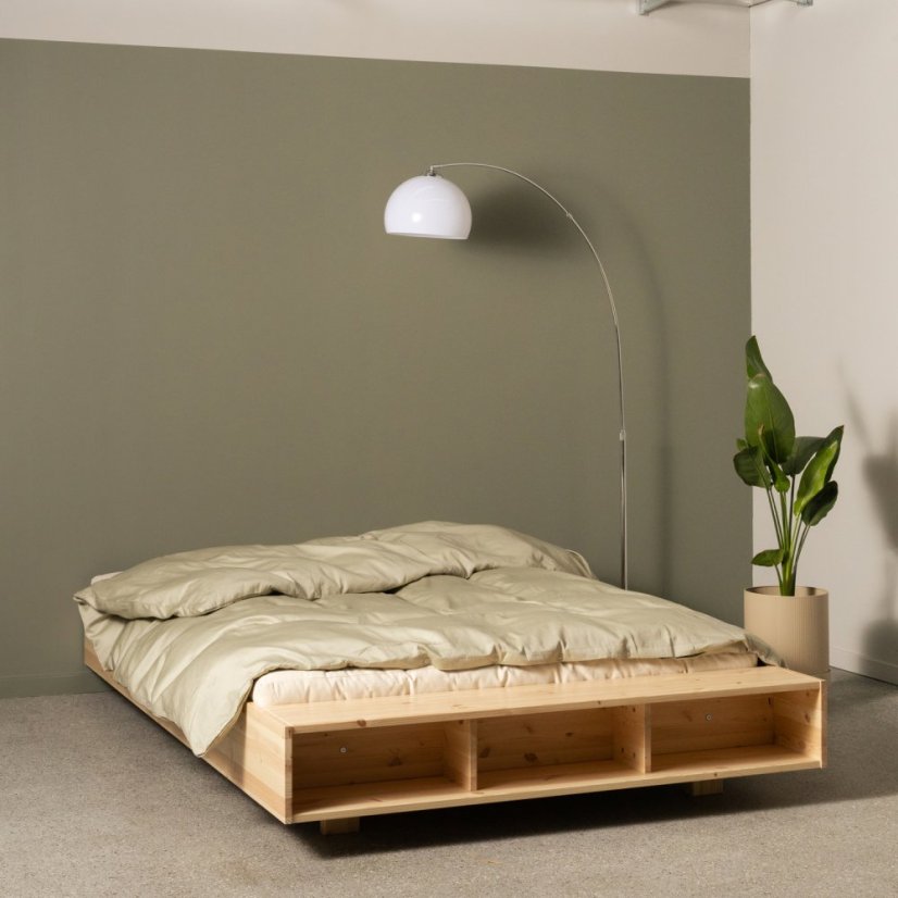 MERGE BED natural pine (postel z borovice) - barva: karup natural, rozměr: 90*200 cm