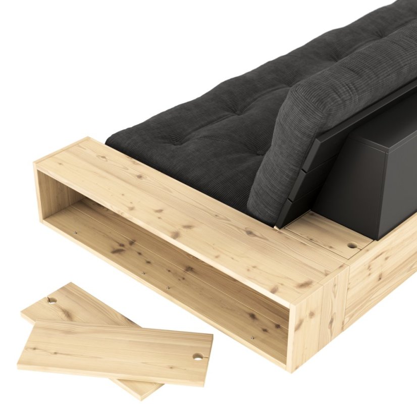 sofa BASE natural pine (pohovka z borovice) - barva: karup natural, barva futonu: beige 747