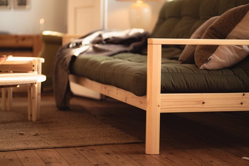 sofa KNOB natural pine (pohovka z borovice) - Barva: karup natural, barva futonu: natural 701