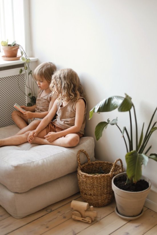 sofa MORE POUF (futonové křeslo ) - rozměr: 70*70 cm, barva futonu: linen 914