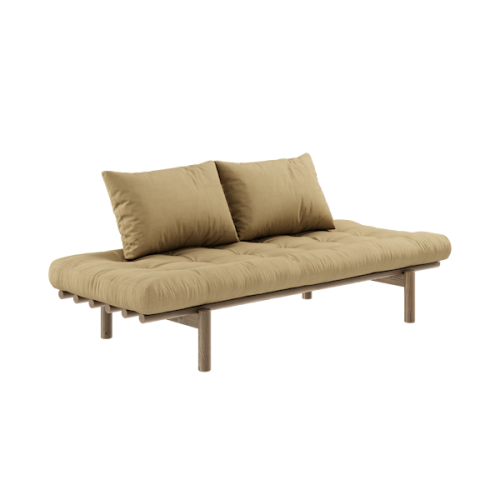 sofa PACE natural pine (pohovka z borovice) - Barva: karup carob, barva futonu: wheat beige 758