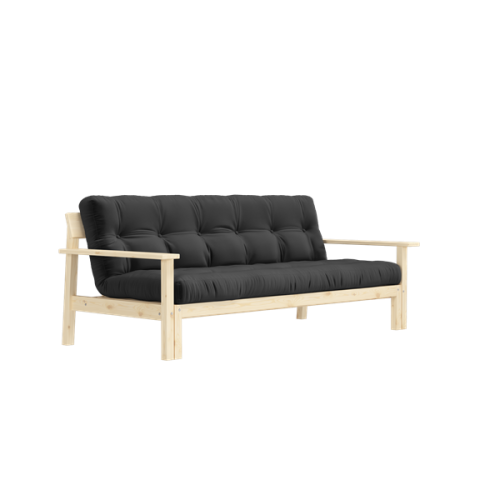 sofa UNWIND natural pine (pohovka z borovice) - Barva: karup natural, barva futonu: dark grey 734