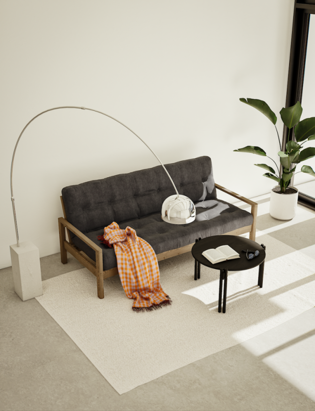 table STICKS TABLE HIGH (stolík) - barva: natural (lak), rozměr: 60x40 cm