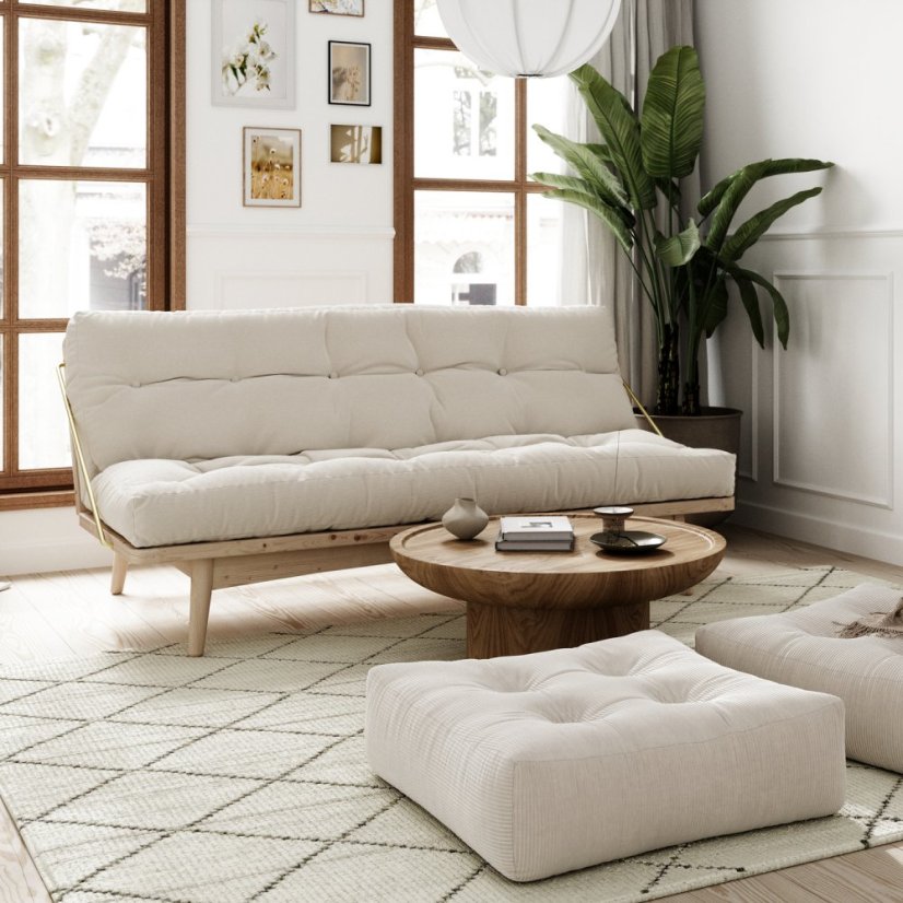 sofa FOLK natural pine (pohovka z borovice) - barva: karup natural, barva futonu: natural 701