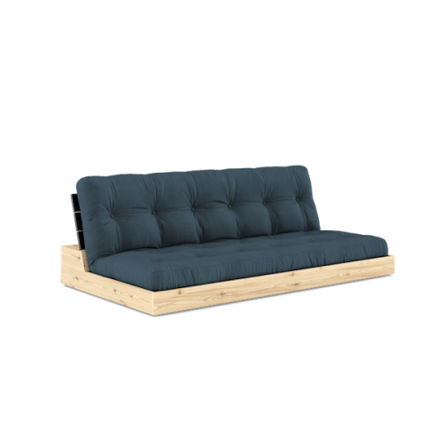 sofa BASE natural pine (pohovka z borovice) - Barva: karup black, barva futonu: petrol blue 757 sofa BASE natural pine (pohovka z borovice) - Barva: karup black, barva futonu: petrol blue 757