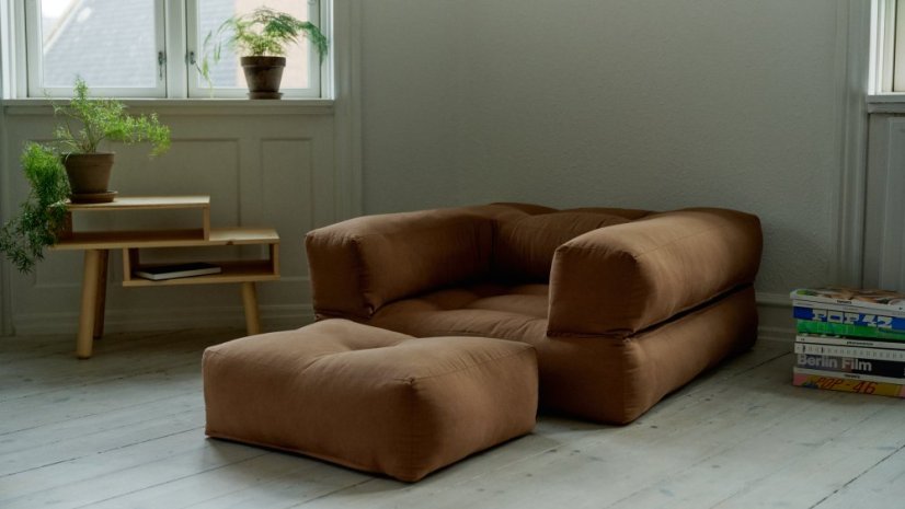 sofa CUBE (futonová pohovka) - rozměr: 90*190 cm, barva futonu: brown 715