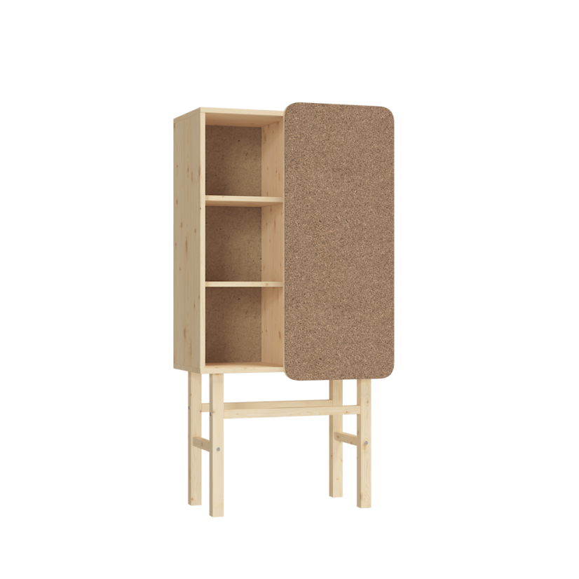 SLIDE CABINET W. PINBOARD