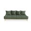 sofa SENZA DAYBED natural pine (pohovka z borovice) - rozměr: 90*200 cm, barva futonu: olive green 756