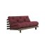 sofa ROOT natural pine (pohovka z borovice) - Barva: karup carob, rozměr: 160*200 cm, barva futonu: bordeaux 710