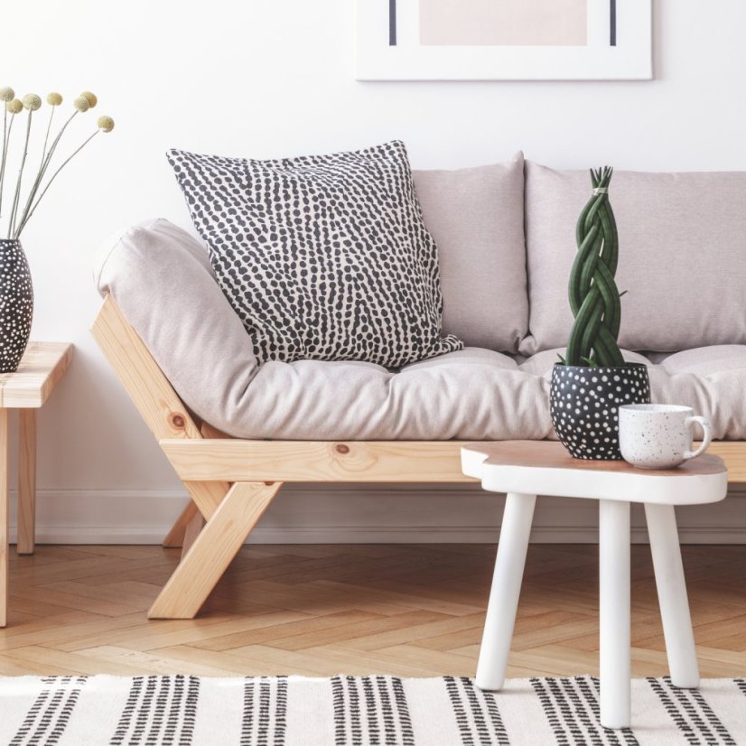 sofa BEBOP natural pine (pohovka z borovice) - Barva: karup natural, barva futonu: natural 701