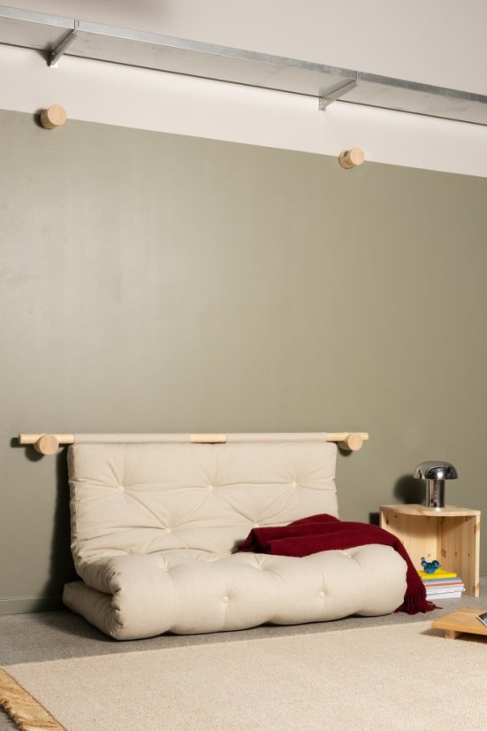 sofa HOOKED natural pine (futonová pohovka ) - barva: karup natural, rozměr: 135 x 200 cm, barva futonu: natural 701