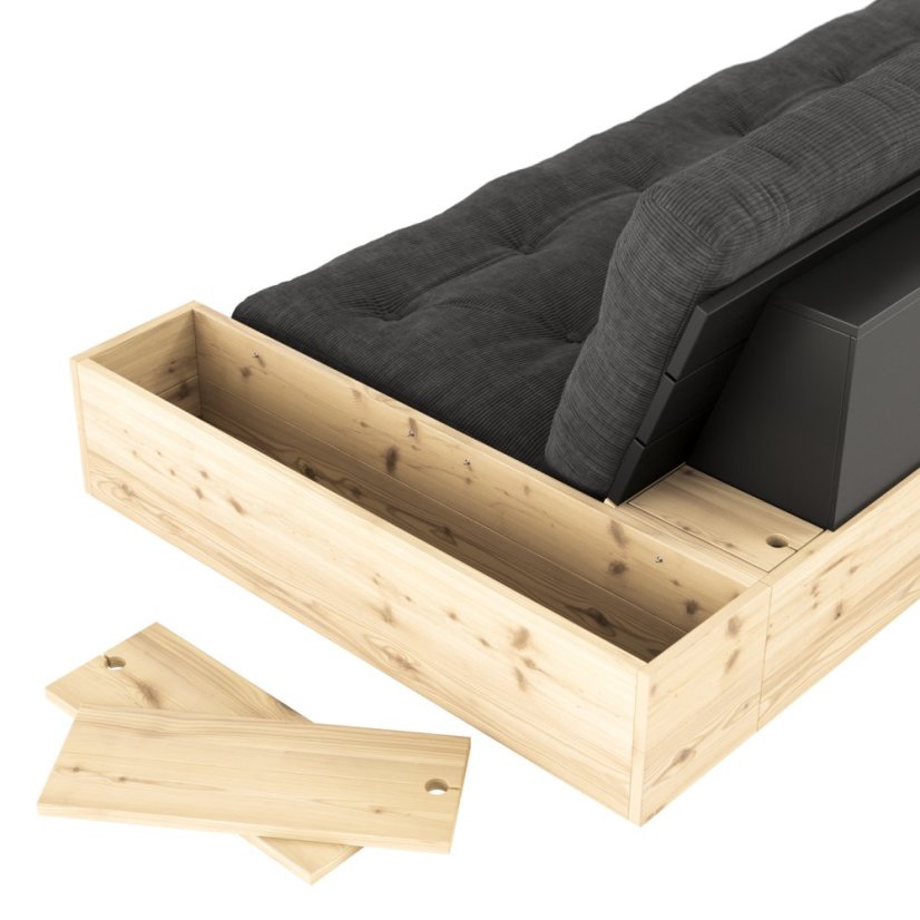 sofa BASE natural pine (pohovka z borovice) - barva: karup natural, barva futonu: beige 747