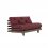 sofa ROOT natural pine (pohovka z borovice) - Barva: karup natural, rozměr: 140*200 cm, barva futonu: navy 737